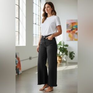 Hidden Nori Wide Leg Black Jeans High Rise Relaxed Fit Denim sz 29